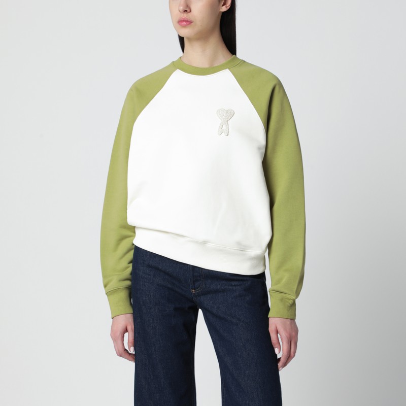 White and matcha green Ami De Coeur sweatshirt