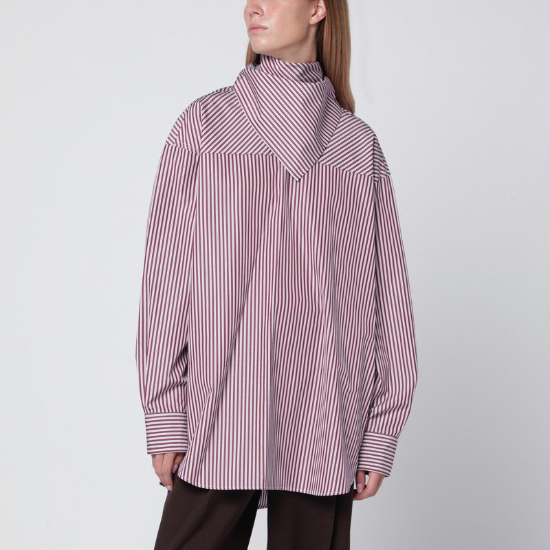 Cherry-coloured striped bandana shirt