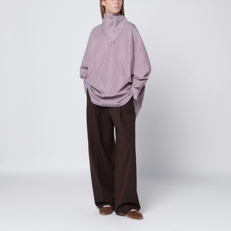 Ami Alexandre Mattiussi Cherry-coloured Striped Bandana Shirt In Purple