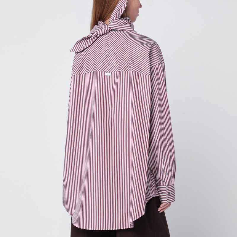 Ami Alexandre Mattiussi Cherry-coloured Striped Bandana Shirt In Purple