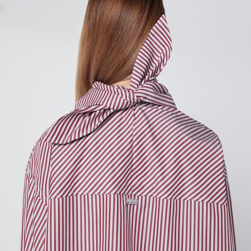 Ami Alexandre Mattiussi Cherry-coloured Striped Bandana Shirt In Purple
