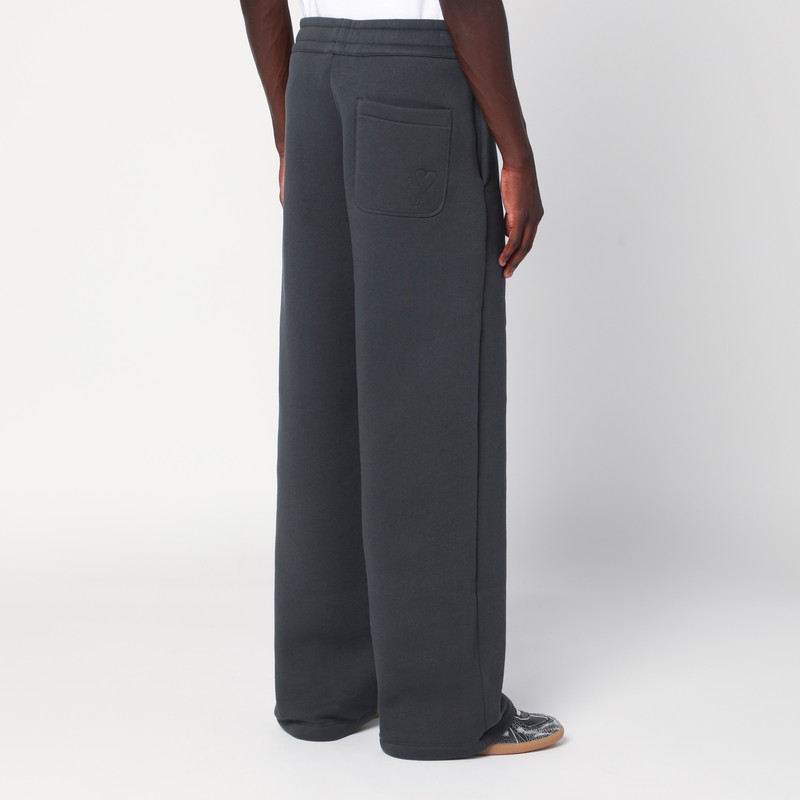 Ami Alexandre Mattiussi Anthracite Grey Ami De Coeur Jogging Trousers In Gray