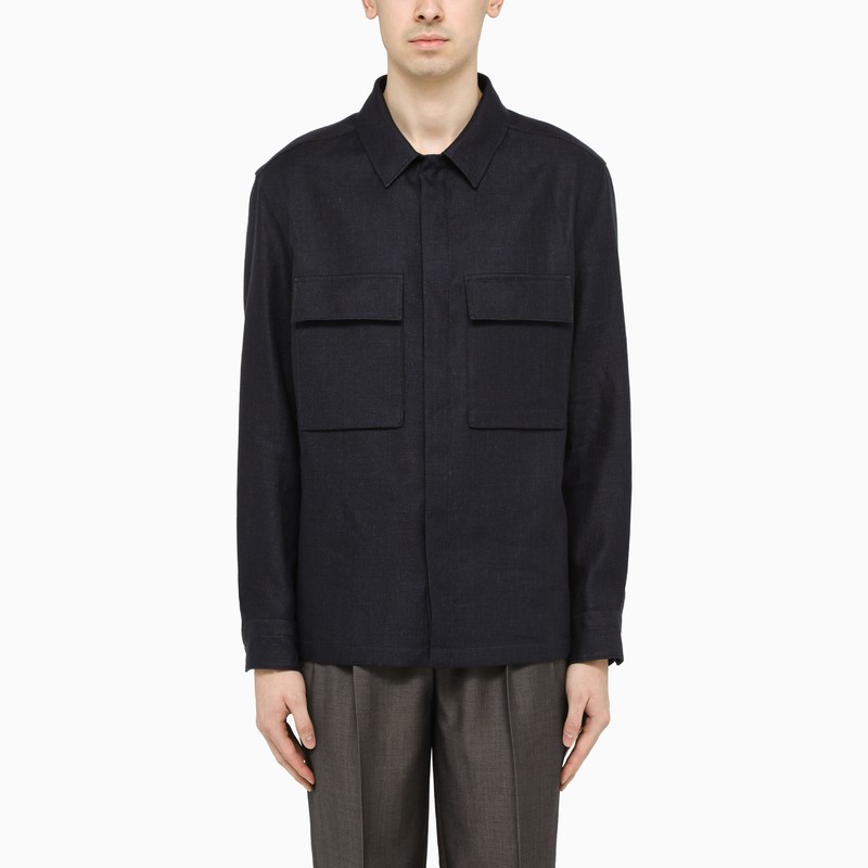 Ermenegildo Zegna Black Linen Cargo Shirt ModeSens