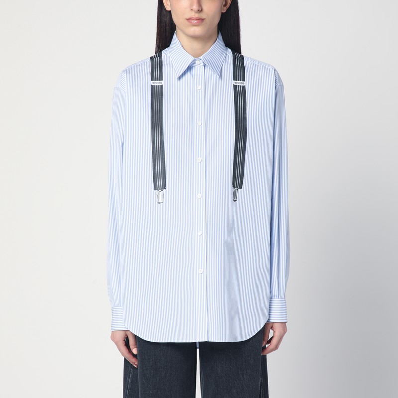 Light blue/white shirt with strap print