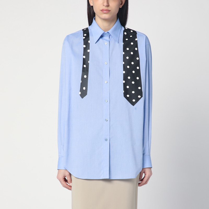 Light blue shirt with polka dot tie print