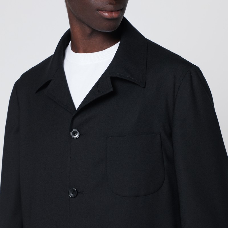 Santaniello Black Single-breasted Suit In Wool Blend In Black