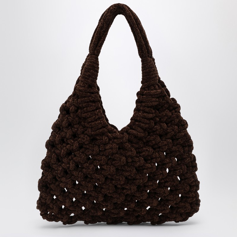 Hibourama Vannifique Big Bag In Khaki Velvet In Brown