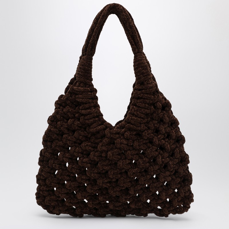 Hibourama Vannifique Big Bag In Khaki Velvet In Brown