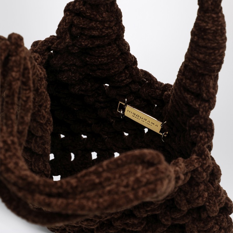 Hibourama Vannifique Big Bag In Khaki Velvet In Brown