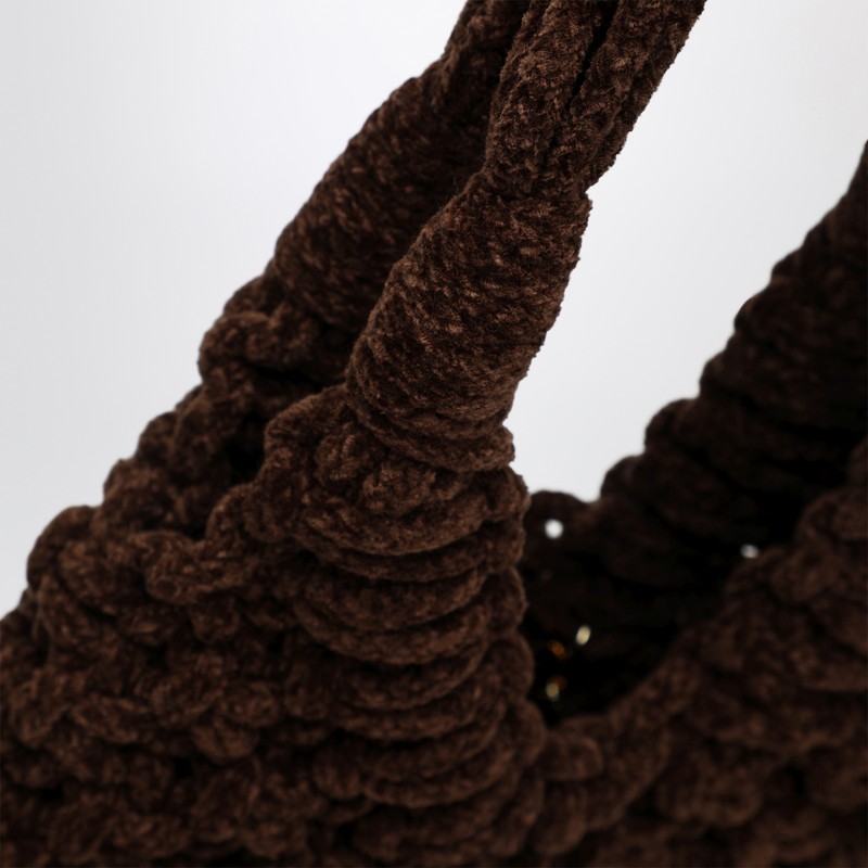 Hibourama Vannifique Big Bag In Khaki Velvet In Brown