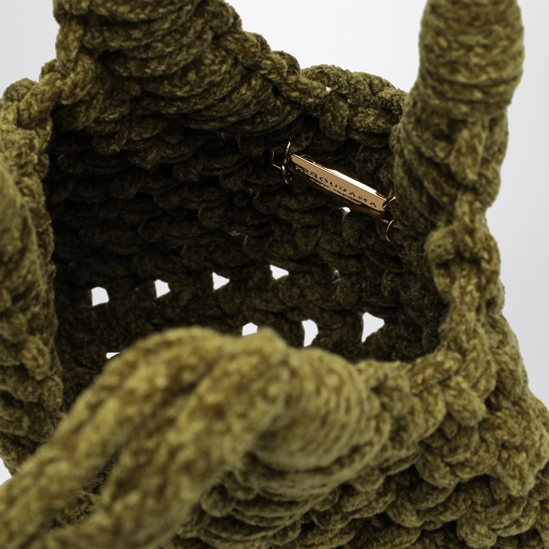 Hibourama Vannifique Big Bag In Khaki Velvet In Green