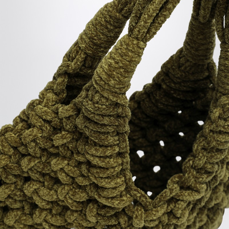 Hibourama Vannifique Big Bag In Khaki Velvet In Green