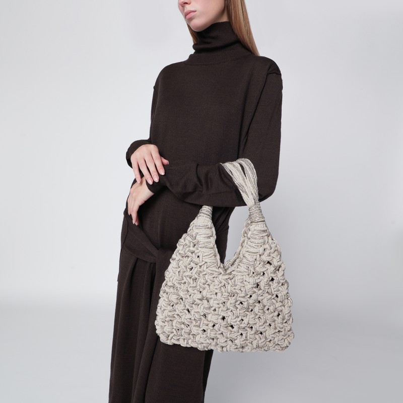 Hibourama Vannifique Crystal Bag In Ivory Velvet In White