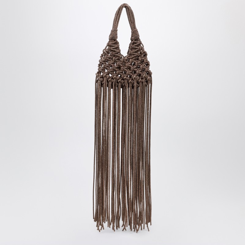 Hibourama Vannifique Mini Topaz Bag With Crystals And Fringes In Metallic