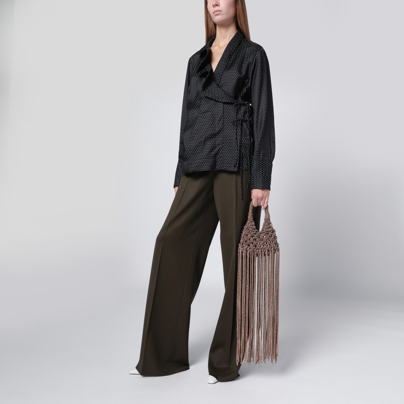 Hibourama Vannifique Mini Topaz Bag With Crystals And Fringes In Metallic