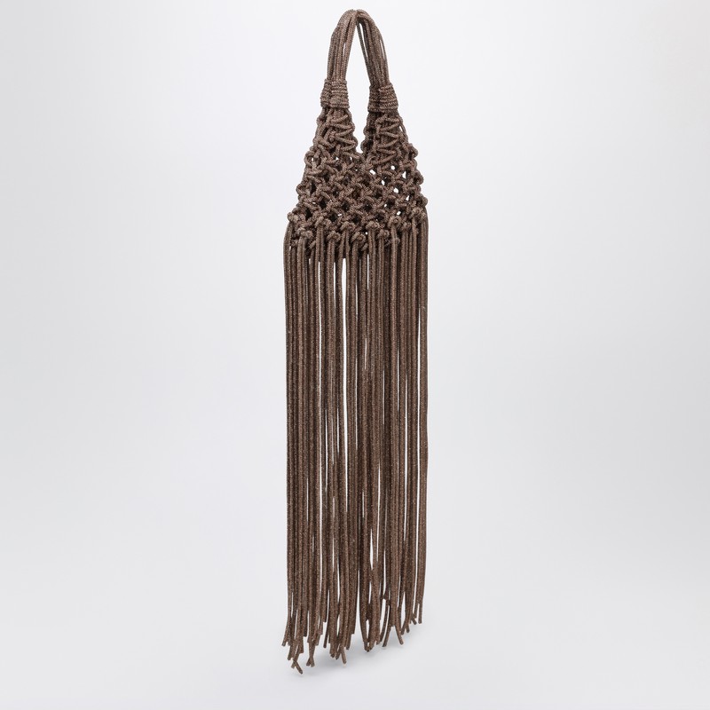 Hibourama Vannifique Mini Topaz Bag With Crystals And Fringes In Metallic