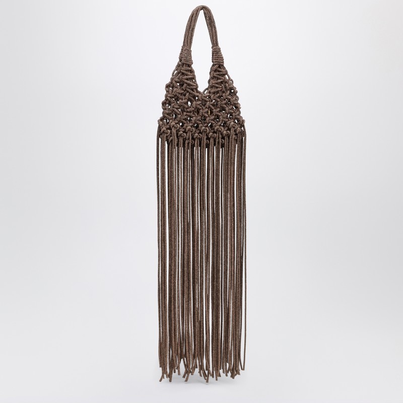 Hibourama Vannifique Mini Topaz Bag With Crystals And Fringes In Metallic