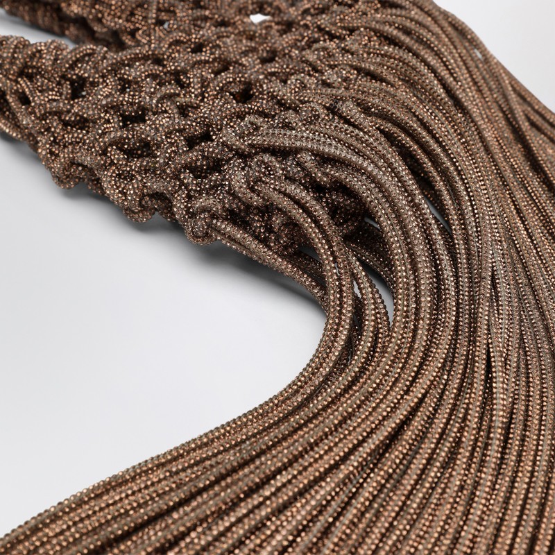 Hibourama Vannifique Mini Topaz Bag With Crystals And Fringes In Metallic