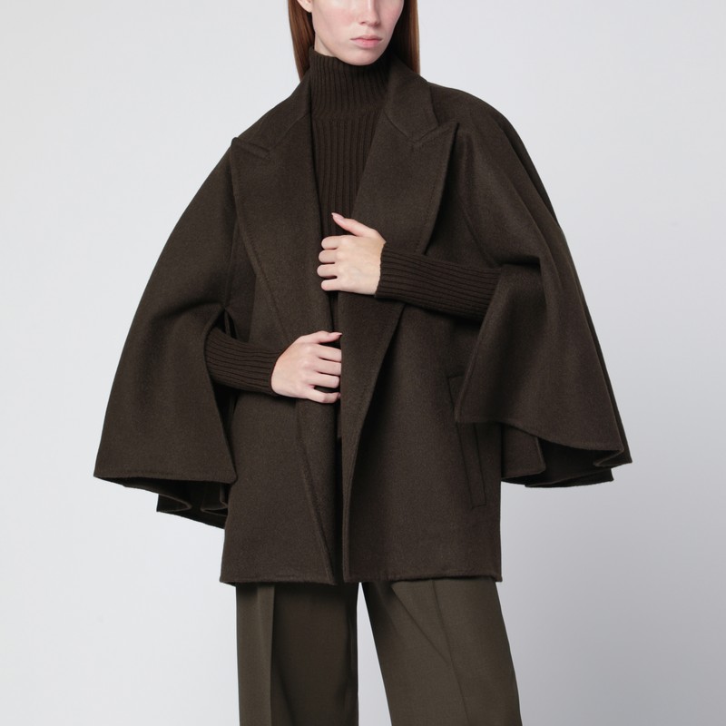 Moss green short wrap coat