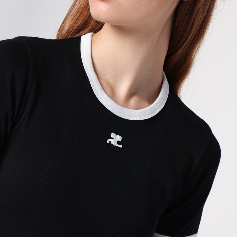 Courrèges Bumpy Contraste Reeditio T-shirt In Black