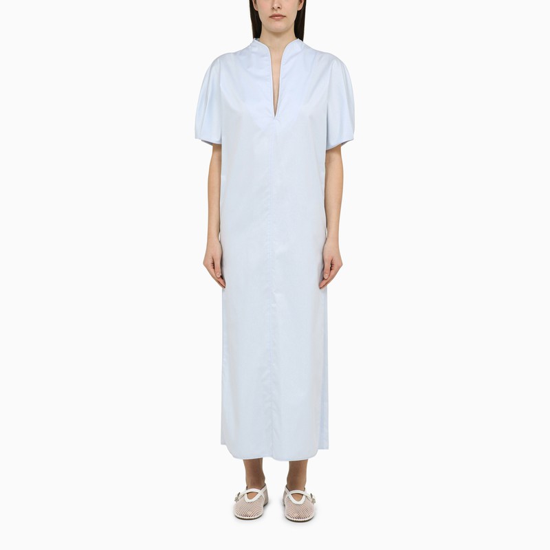 Shop Margaux Lonnberg Light Blue Cotton Long Vic Dress