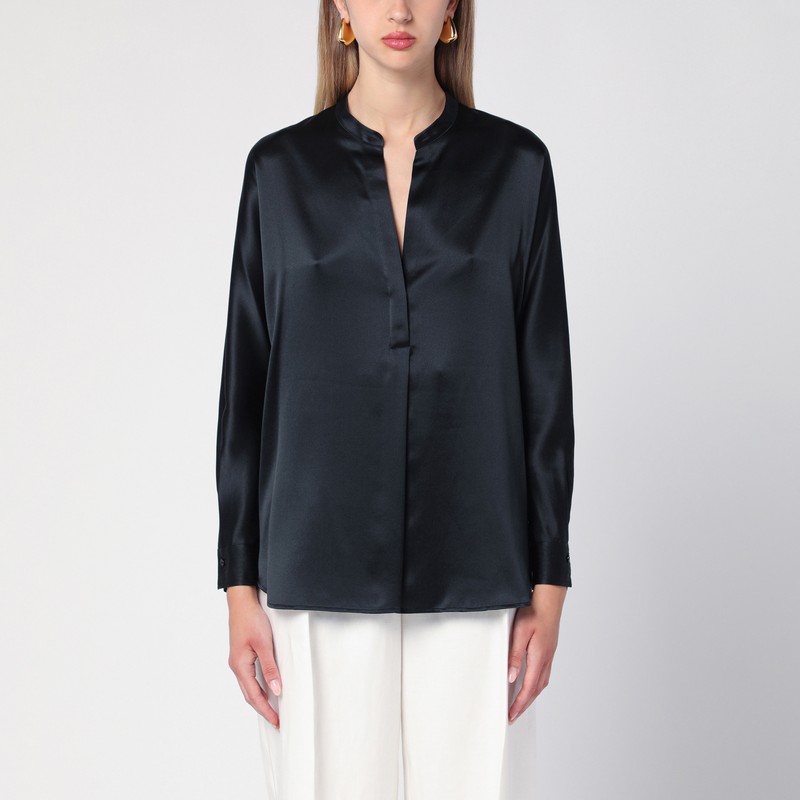 Black silk blouse