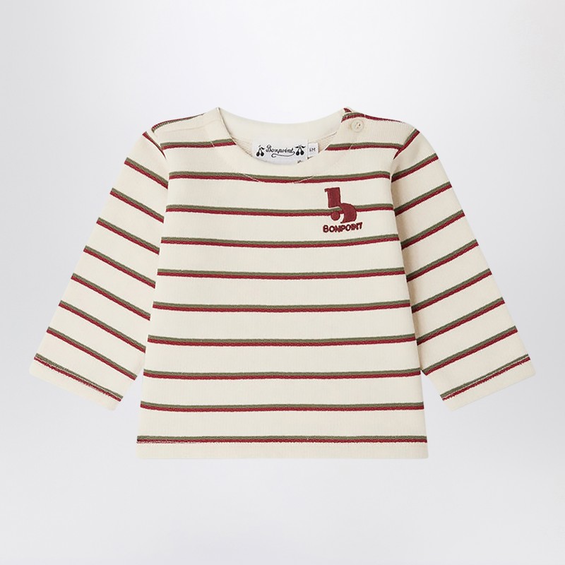 Bonpoint Tourbillon Striped Cotton T-shirt In Multicolor