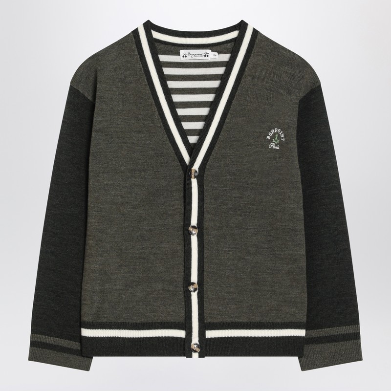 Julian cardigan in khaki wool