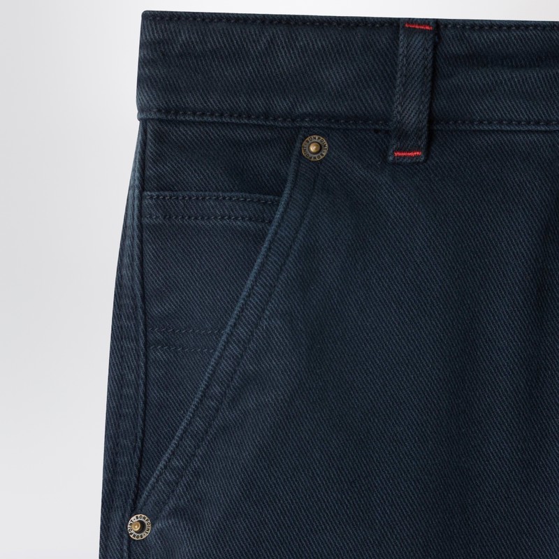 Bonpoint Ewann Navy Blue Cotton Trousers In Blue