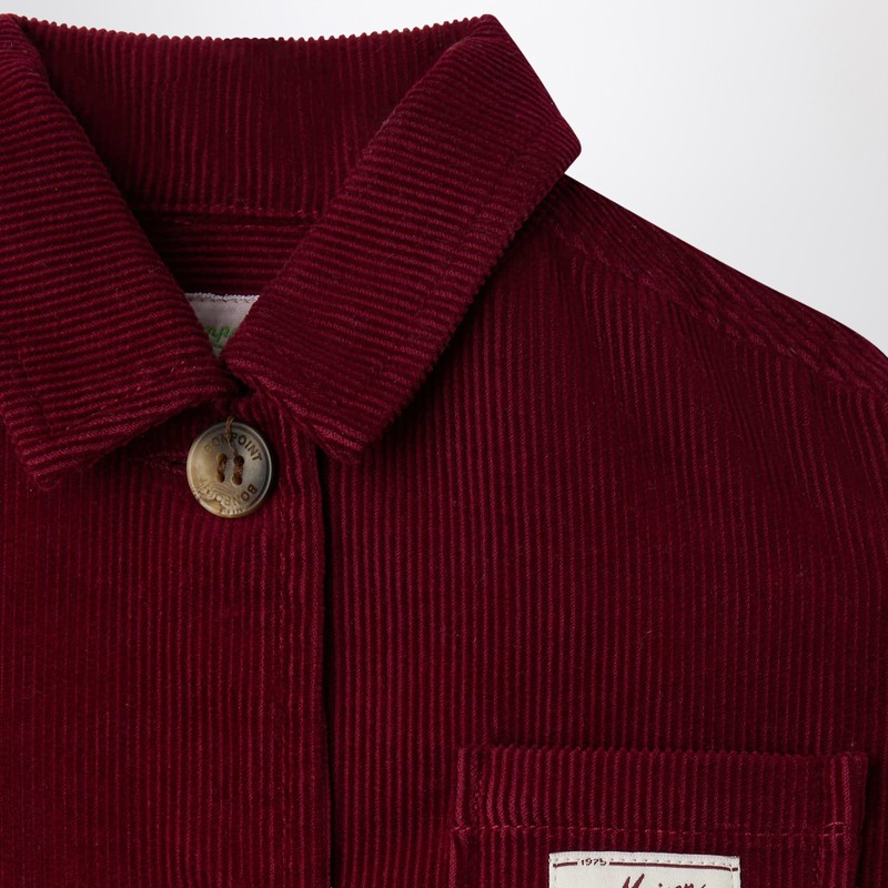 Bonpoint Corduroy Edith Jacket With Embroidered Cherry In Red