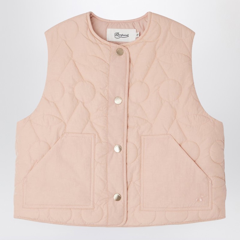 Bonpoint Jilian Quilted Vest In Pink In Brown