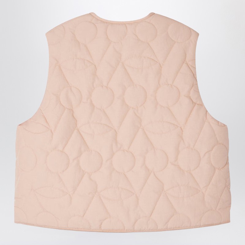 Bonpoint Jilian Quilted Vest In Pink In Brown