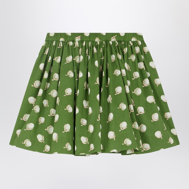 Bonpoint Suzon Skirt In Green With Floral Print In Green