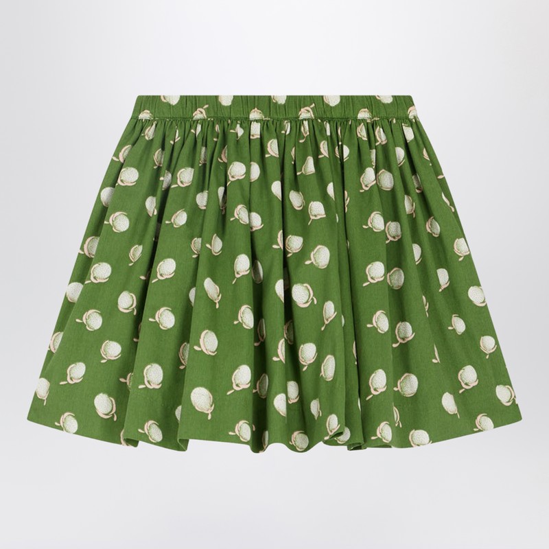 Bonpoint Suzon Skirt In Green With Floral Print In Green