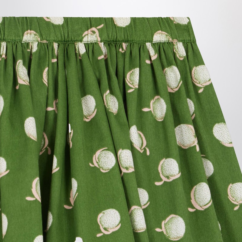 Bonpoint Suzon Skirt In Green With Floral Print In Green