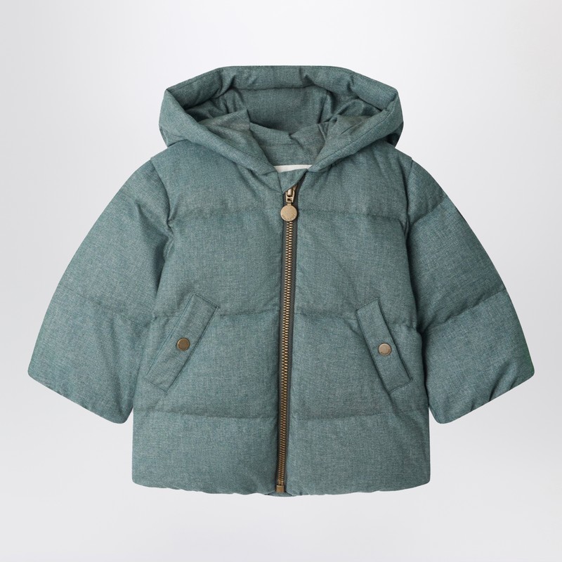 Bozen teal zip-up down jacket