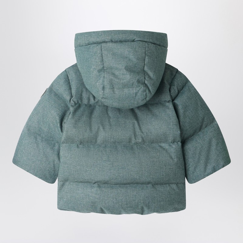 Bonpoint Bozen Teal Zip-up Down Jacket In Green