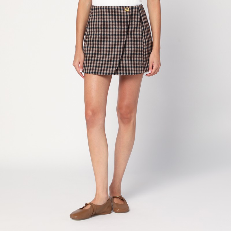 Mini skirt with check pattern
