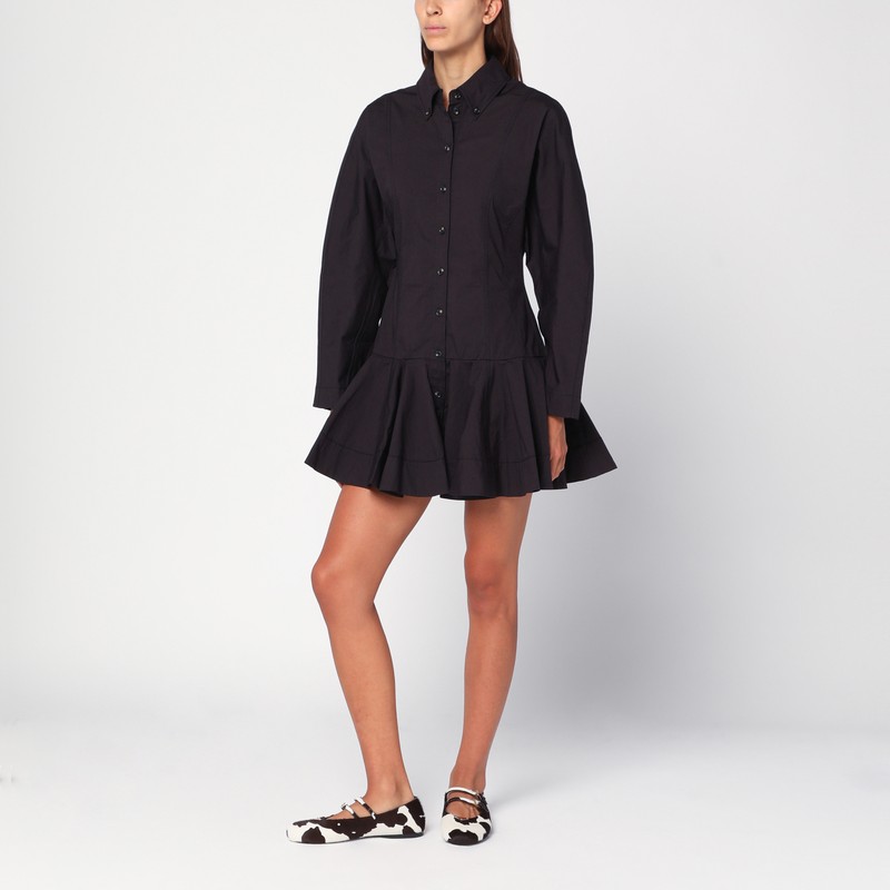 Black mini shirt dress