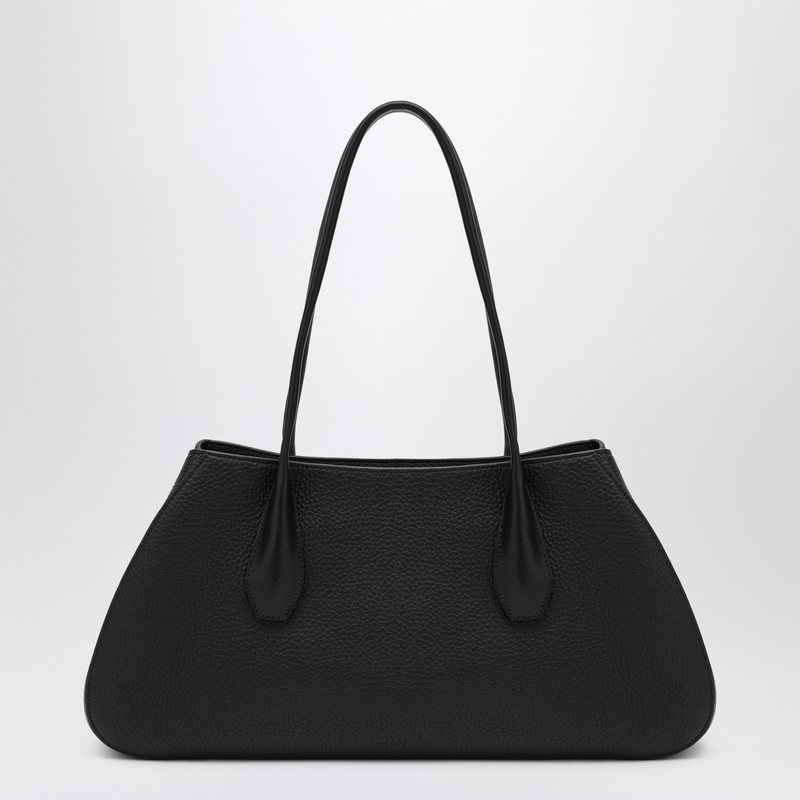 The Row Black Alger Shoulder Bag In Leather In Black
