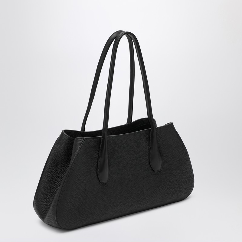 The Row Black Alger Shoulder Bag In Leather In Black
