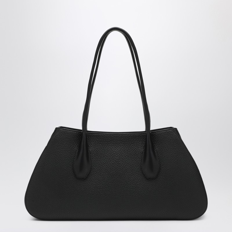 The Row Black Alger Shoulder Bag In Leather In Black