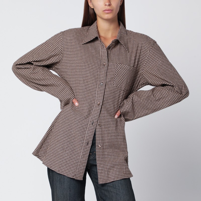 Brown checked flannel shirt