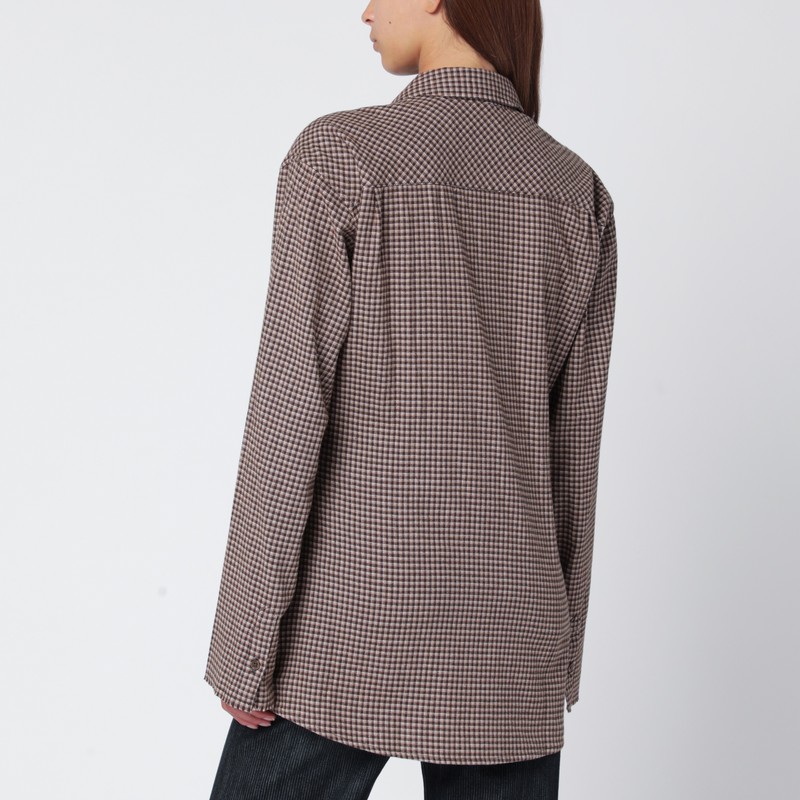 Our Legacy Brown Checked Flannel Shirt In Brown