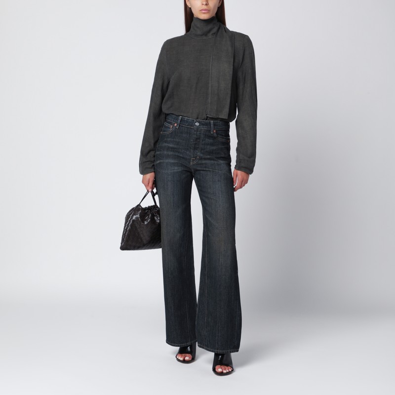 Our Legacy Dark Grey Cotton And Wool Blouse In Gray