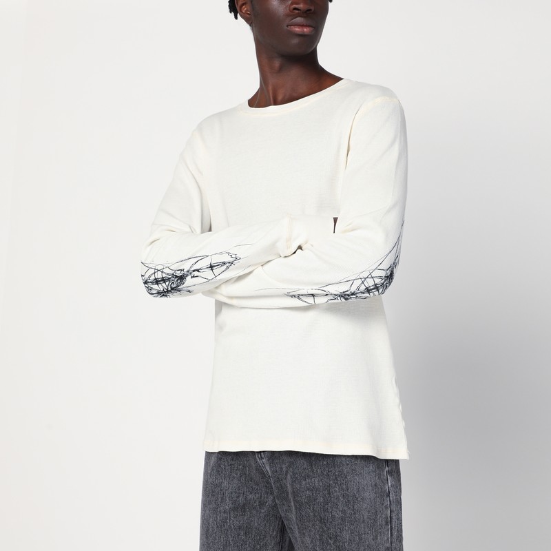 White cotton crewneck sweater