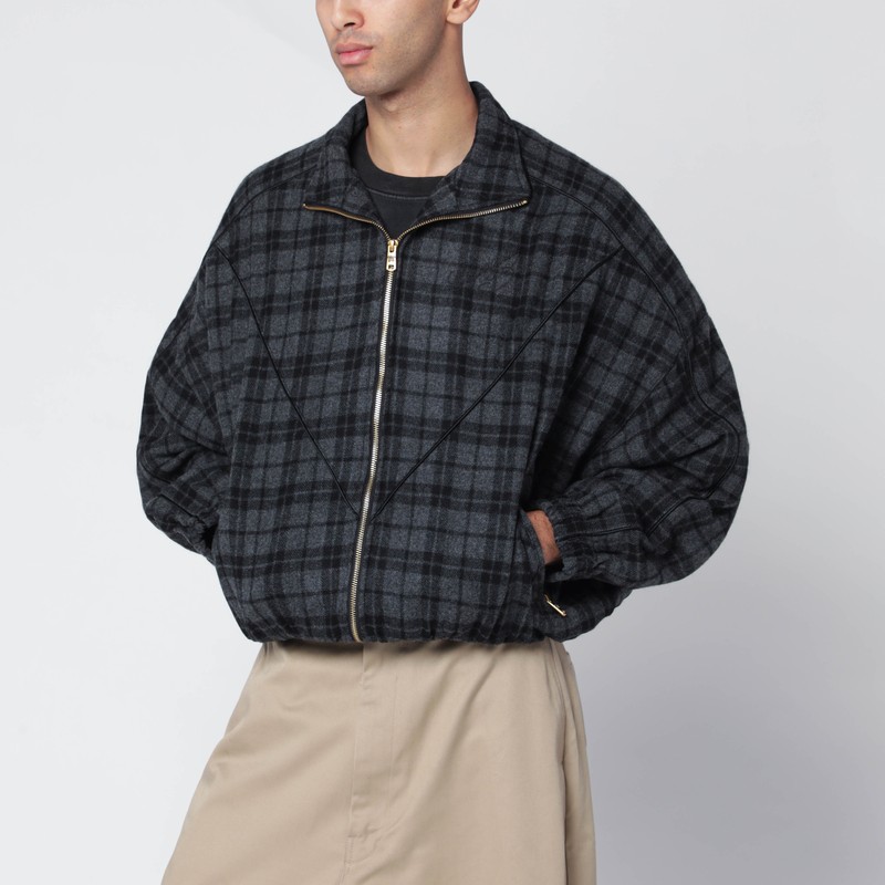 Quilted wool bomber jacket