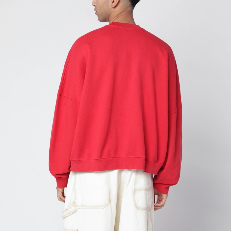 Willy Chavarria Diablo Hooligan Red Vintage-effect Sweatshirt In Red