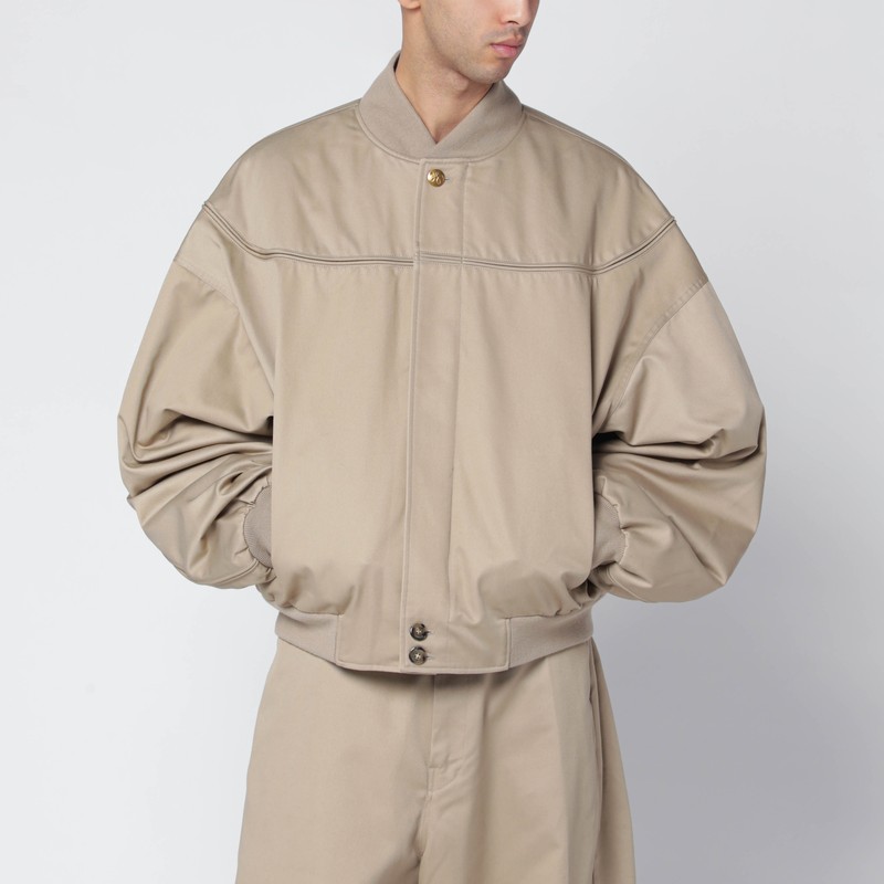 Gas Station beige cotton-blend bomber jacket