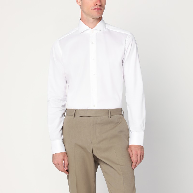 Xacus White Cotton Clothing Shirts In White